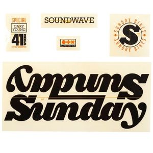 COPY - SUNDAY BMX CLASSY LOGO BICYCLE STICKERS GARY YOUNG SOUNDWAVE SPECIAL